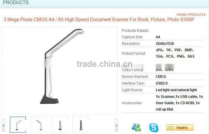 China manufacturer classroom equipment a5 scanner