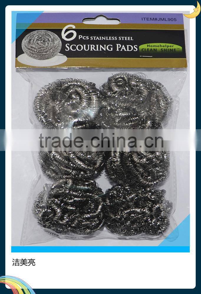 JML 6PK Hot sell household products good quality stainless steel spiral scourer
