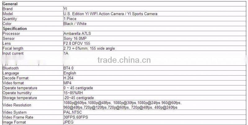 International Edition XiaoYi Action Camera1.0 XiaoYi waterproof Camera 1080P 60fps 16MP wifi Sports Cam Have in stock