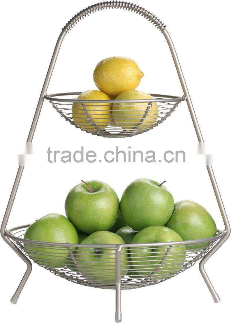 2 tier wire fruit basket arrangement