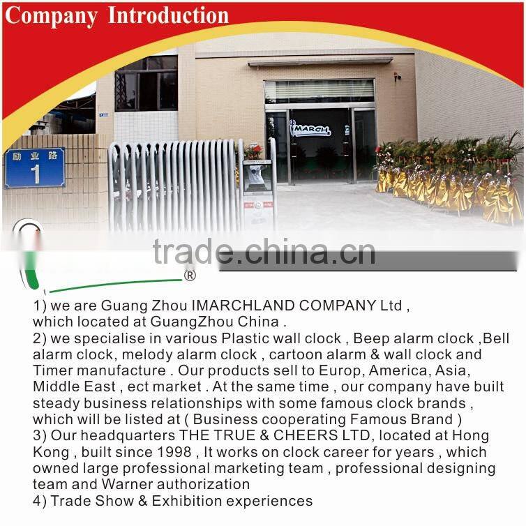 Light in Dark Melody Sound Alarm Clock/ High Quality Table Alarm Clocks hot sale