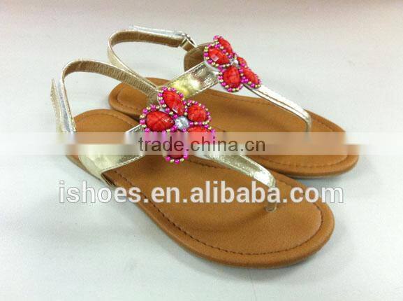 Decorative ladies fashion fancy flat sandals