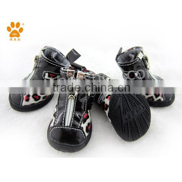 JML brand PU leather cheap spot dog shoes boots for winter warm stylish dog boots