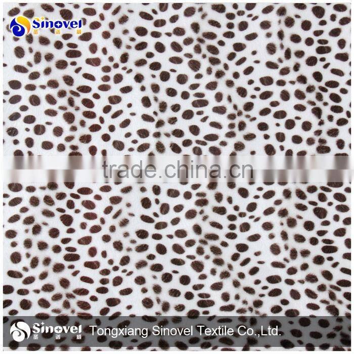 Transfer printing velvet fabric/100% Polyester animal skin pattern velboa
