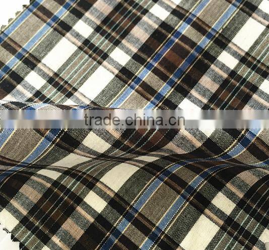 40*40 100%cotton stock plaid yarn dyed fabric