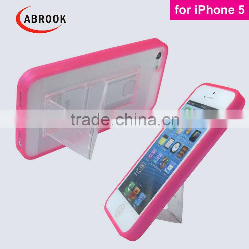 Multi-colors smart cover case for iphone 5 with stand and clip