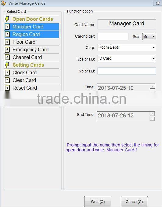 Electronic card lock with stable hotel system extensive used in hotel