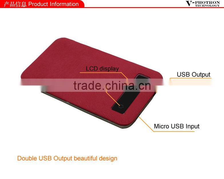 factory OEM Portable Mobile Power Bank 12000mah with LED light