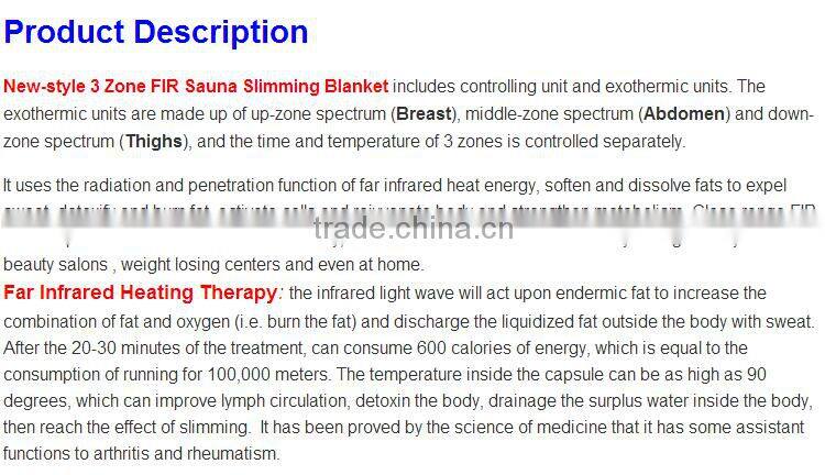 Popular 3 heating zones sleeping bag for slimming and body shaping