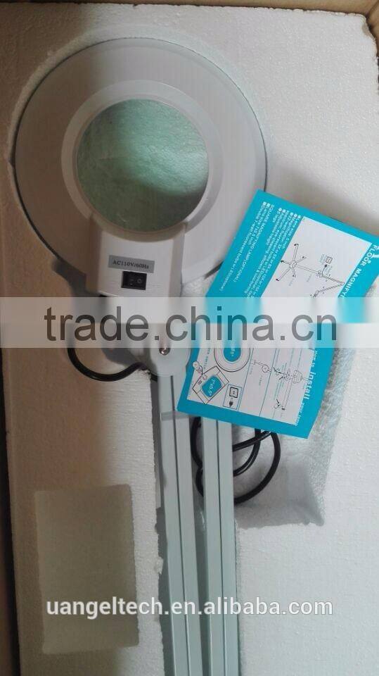 floor lamp with magnifer/ Magnifying Lamp / vertical light on magnifier