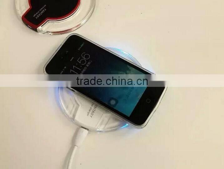 OEM ORDER WELCOME QI WIRELESS CHARGER PAD STAND QI WIRELESS CHARGER PAD WITH LCD LIGHT FOR GALAXY S7 EDGE TRANSMITTER