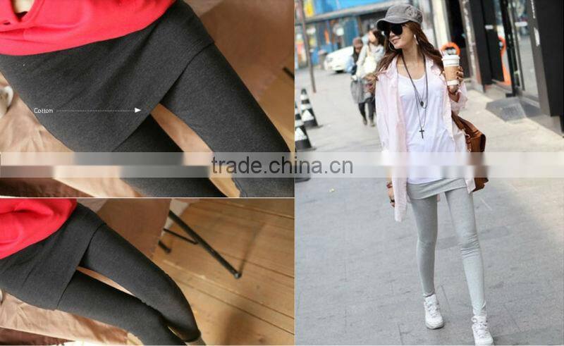 New Arrival Sexy Women Soft Stretch Cotton Band Skirt Leggings High Waist Yoga Pant Lounge