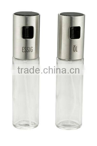 Glass bottle Oil vinegar sprayer, olive oil glass bottle with stainless steel sprayer