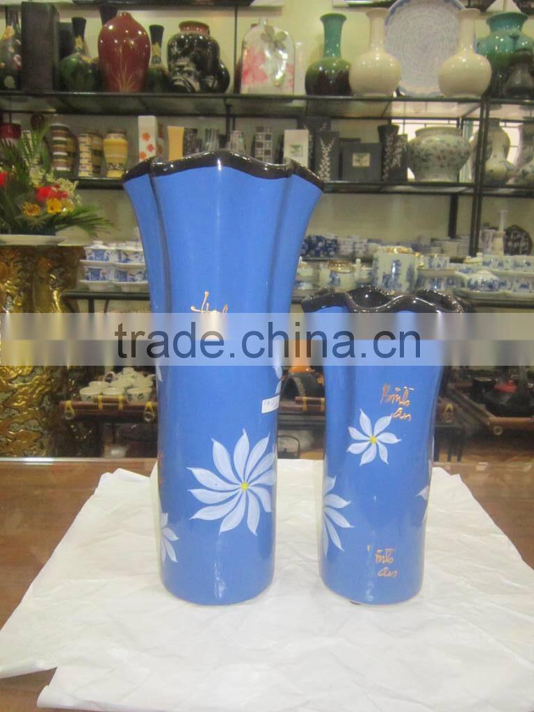 Beautiful blue color ceramic/porcelain vase for home decoation