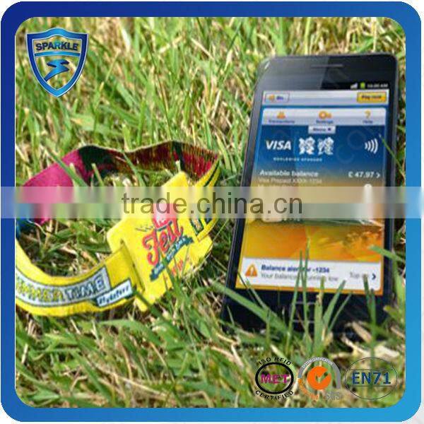 Hot sell rfid fabric wristband with plastic fastener