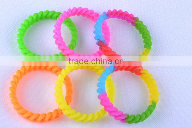 Newest hallow out chunky colorful silicone chain bracelet