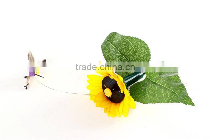 hotest solar hummingbird with sunflower solar dancing hummingbird garden decoration solar hummingbird artificial hummingbird