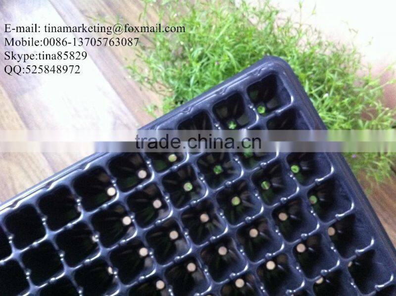 PS Material Plastic Plant Nursery Seedling Black Hole Tray 288 cell with different thickness