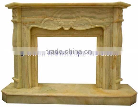 MODERN DESIGN LIGHT GREEN ONYX FIREPLACES