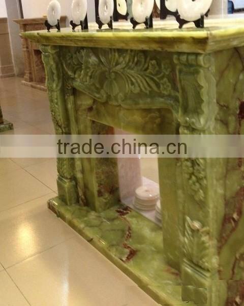 MODERN DESIGN AFGHAN GREEN JADE ONYX FIREPLACES