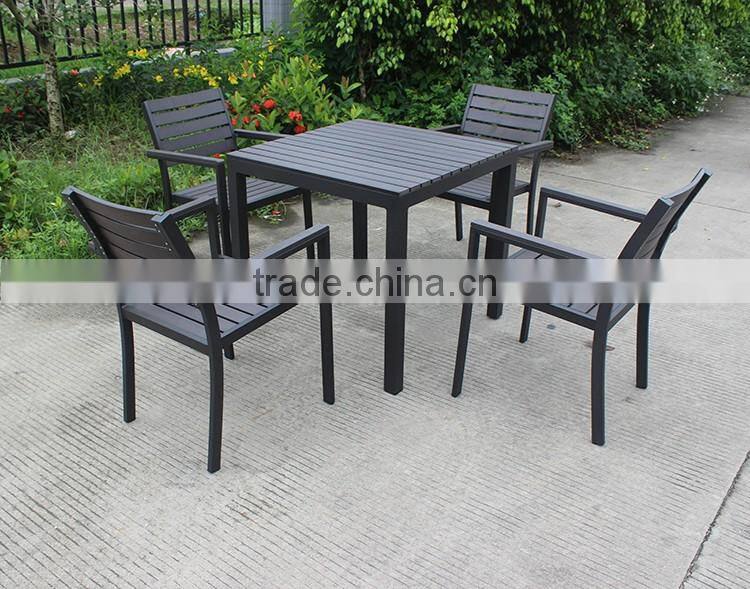 Elegant Modern Plastic Wood Dining Set