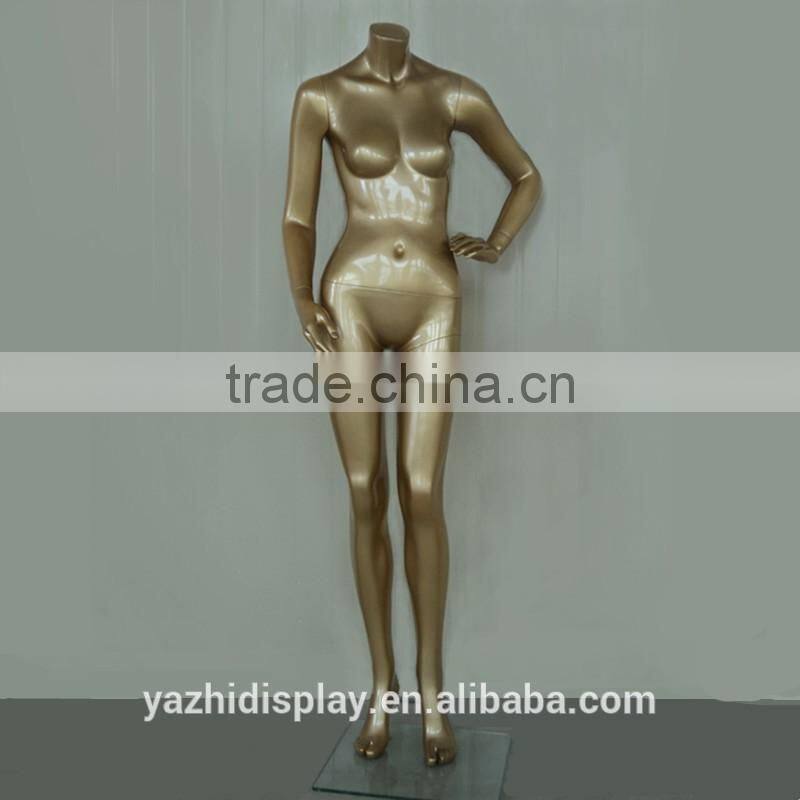 New painting gold sexy female headless mannequin for window display