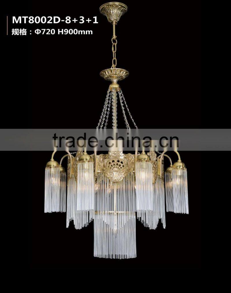 Rococo Style Crystal Bronze Chandelier/ Home Decor Retro Brass Pendant Lamp/ Luxury New Design Ceiling Lamp