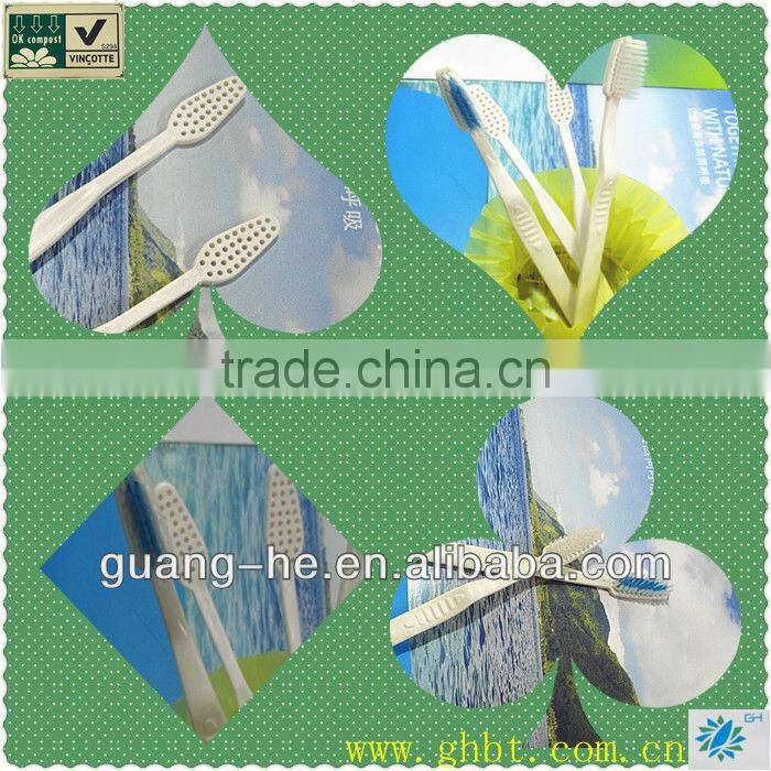 100% compostable and biodegradable PLA eco-friendly disposable toothbrush white