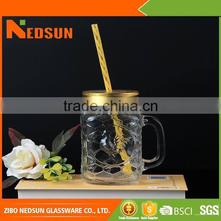 Wholessle clear water jar with handle