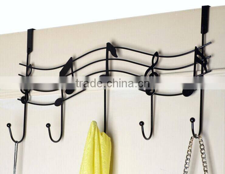 Over The Door Storage Hook, Music Score Pattern, plastic-sprayed Finished