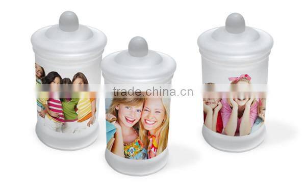 Wholesale Sublimation Cylinder Empty Glass Storage Bottle Candy Jar With Lid