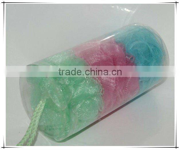 PVC Bucket PE Mesh Bath Sponge Flowers