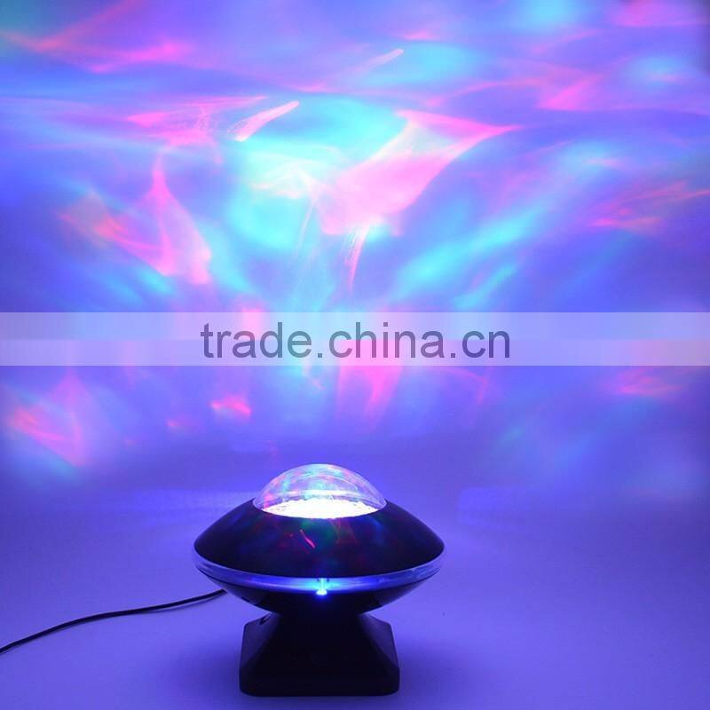 Hot Sale UFO Aurora Music Night Light Projector, Atmosphere Diamond Color Star Rotating Night Light Projector