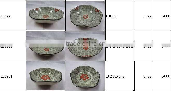 10 pcs japanese style stock porcelain dinner set