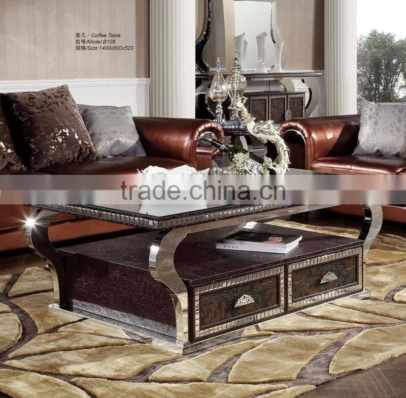 2015 luxury modern new design marble coffee/center tables for living room B108