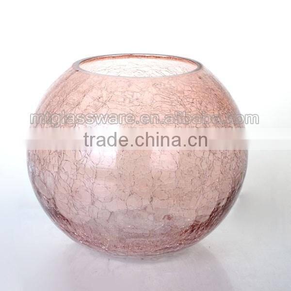 decorative blue color glass hurricane vase top grade fish bowl