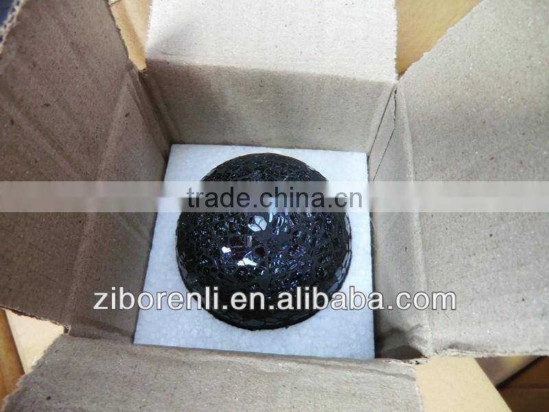Silvery Crackle Tree Decoration Mirrored Carpet Hollow Glass Sphere