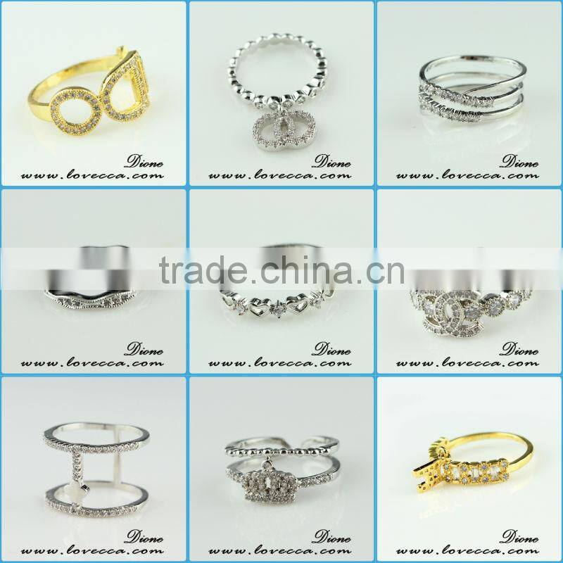 small MOQ fashion micro pave diamond setting ring