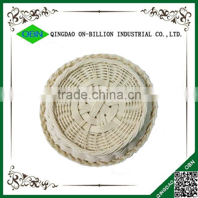 Food grade colored plastic rattan round handmade baskets