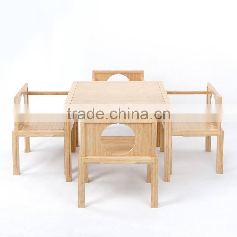 Dining room furniture type bamboo 4 pcs chair formal dining set