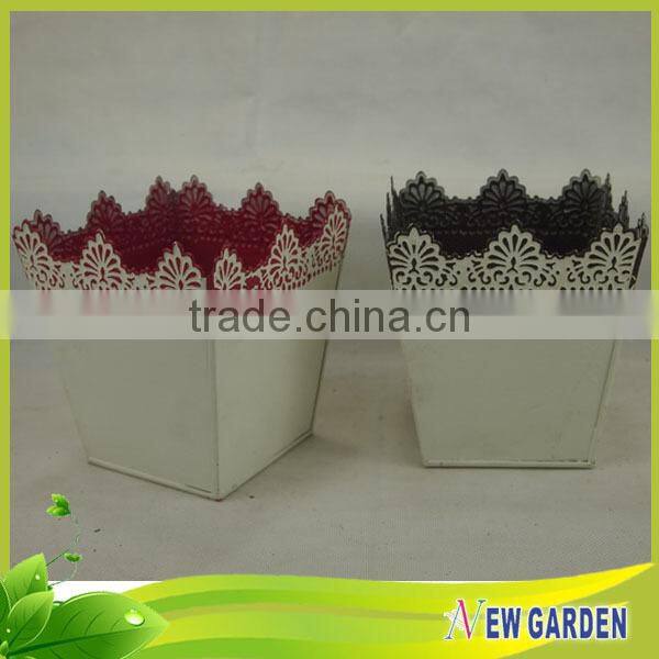 Fashionable latest design beautiful indoor metal artificial flower pot