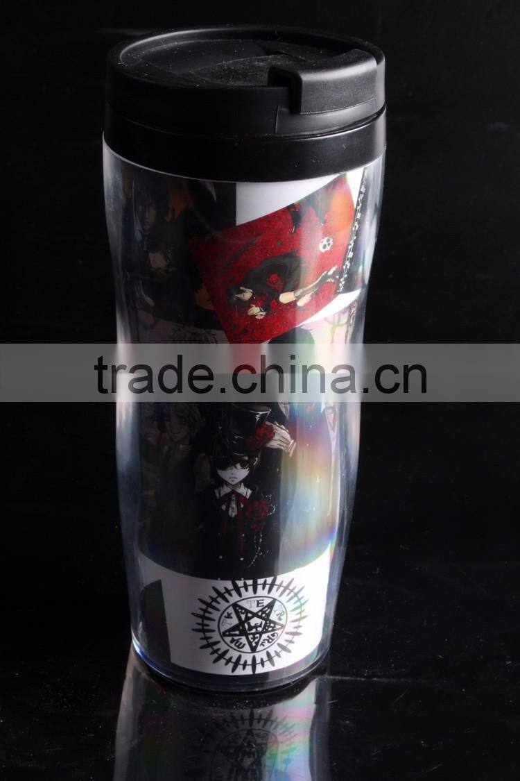 Cartoon Plastic Travel Coffee/Tea Mug 12oz Insulated Thermo mug