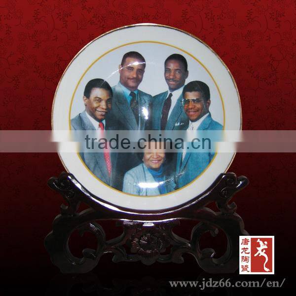 New year gift high quality hand painting french ceramic plates for home souvenir