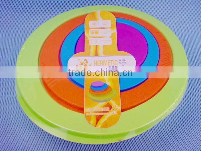 4PC Plastic color round fresh bowl/food container