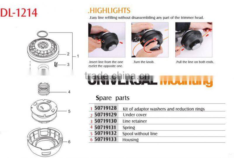 garden tool spare parts automatic brush cutter nylon trimmer head