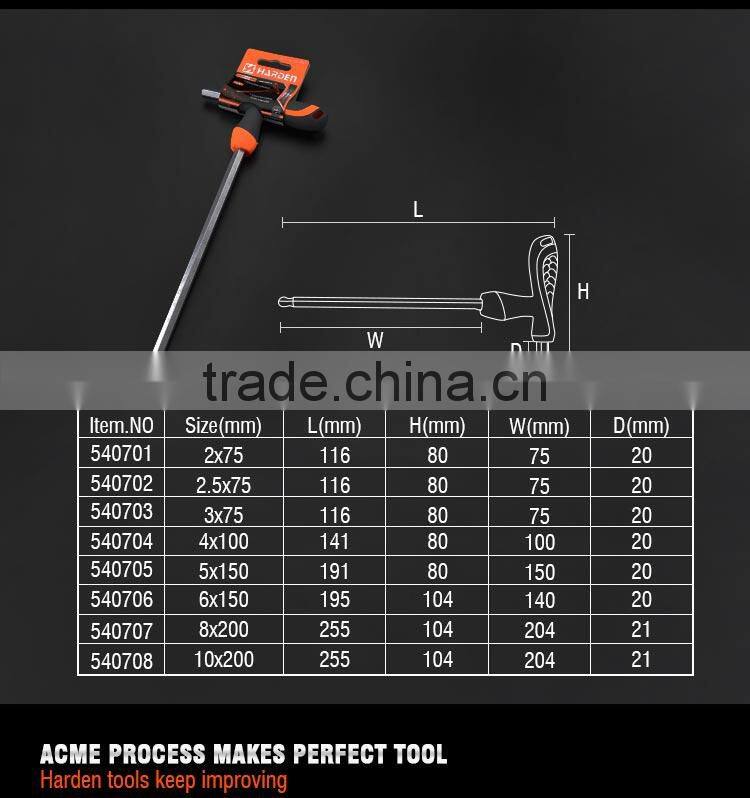 T-handle hex key wrench with ball