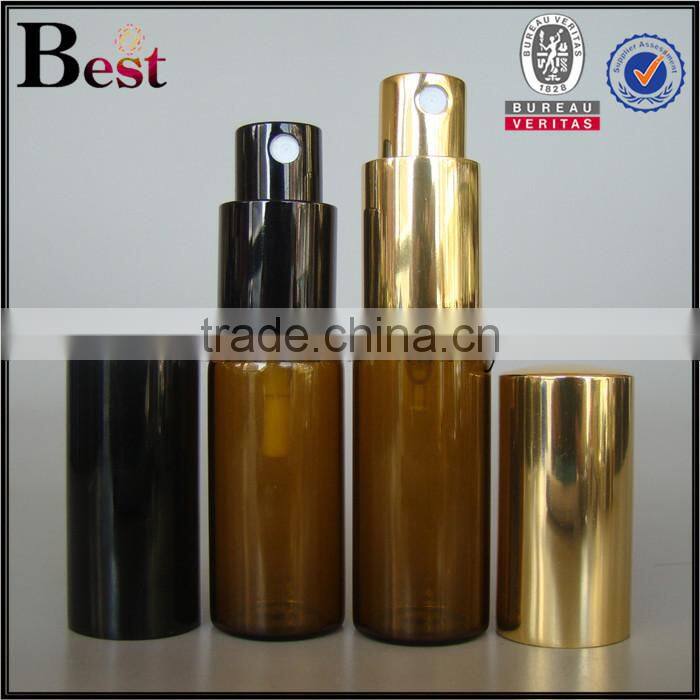 Shanghai Best 20ml perfume spray bottle amber color perfume spray bottle round shape glass spray perfume bottle 20ml