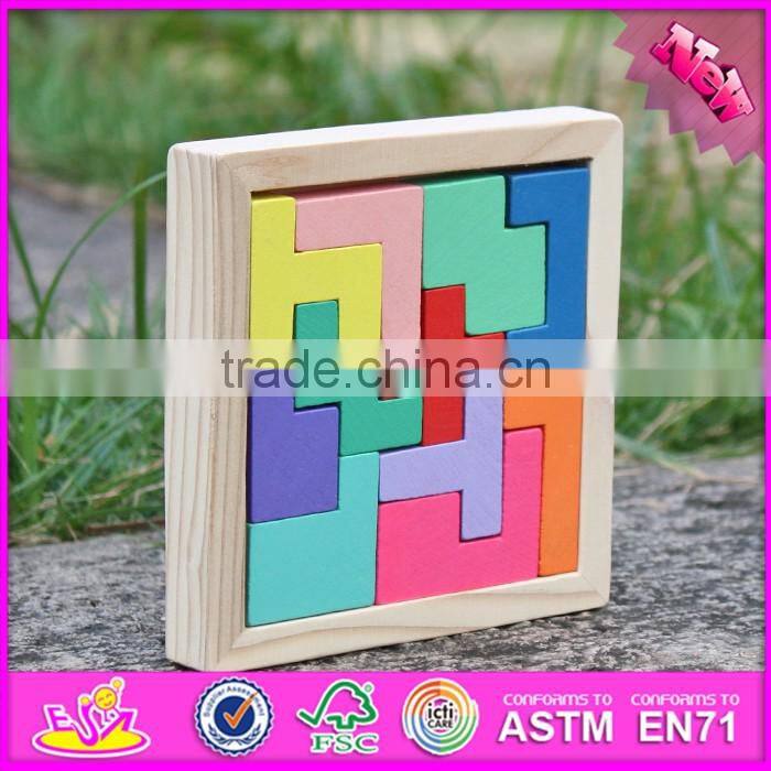 2016 new design children educational toy wooden tetris puzzle W14A179