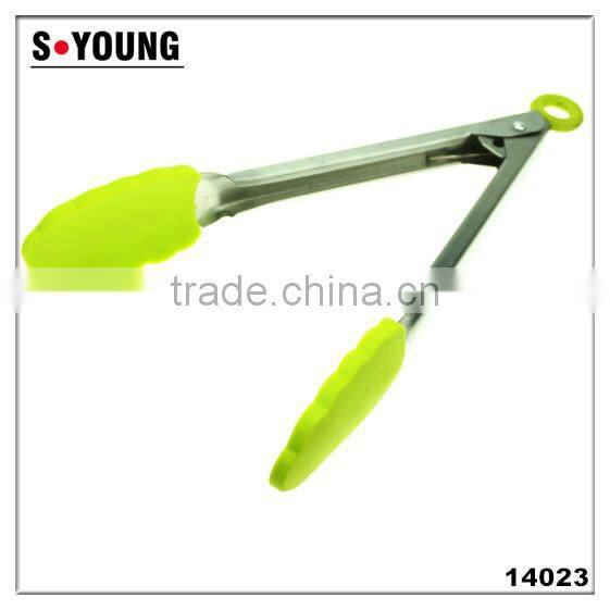 14023 Barbecue Grill Tongs Silicone Kitchen Serving Locking Food Tong