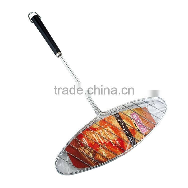 Outdoor camping heat resistance portable BBQ fish grill wire meshes